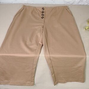 Jules and Leopold Stretch High Waist Wide Leg  Sz XL Tan